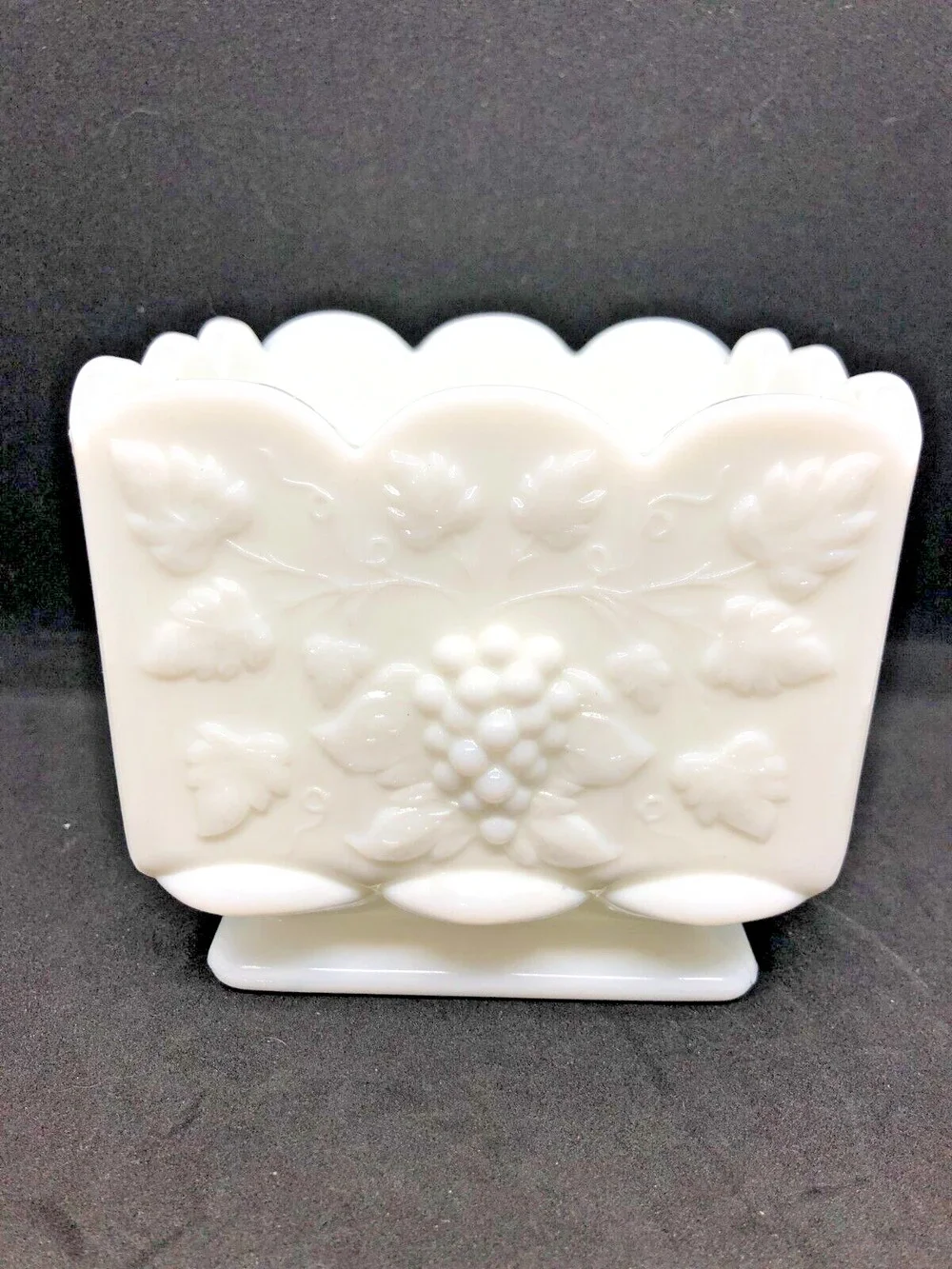 Westmoreland White Milk Glass with Paneled Grape Design Planter/ Bowl